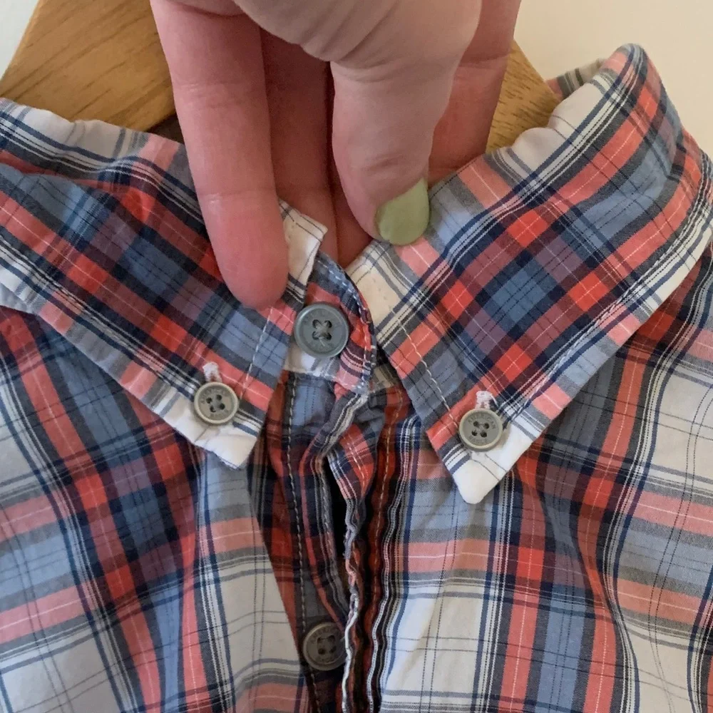Men's Red and Blue Plaid Shirt - Picture 6 of 8